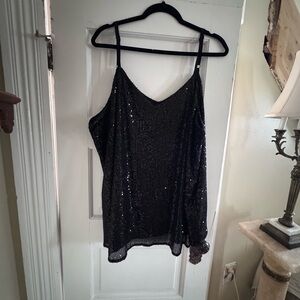 Torrid Black Sequin Camisole Top